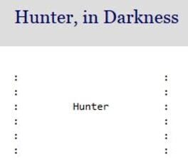 Hunter, in Darkness cover image