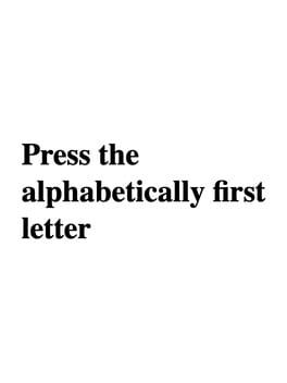Press the alphabetically first letter cover image
