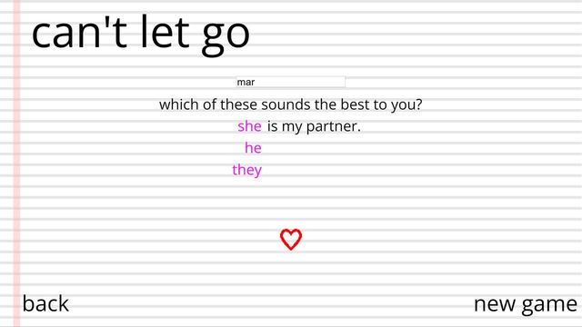 Can't Let Go Screenshot