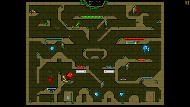 Fireboy and Watergirl in the Forest Temple Screenshot