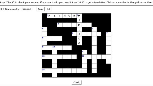 Princess Diana Crosswords No.1 Screenshot