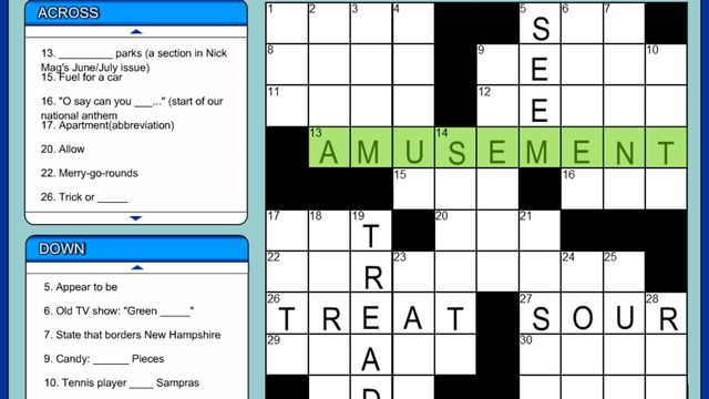 SpongeBob's Crossword Screenshot