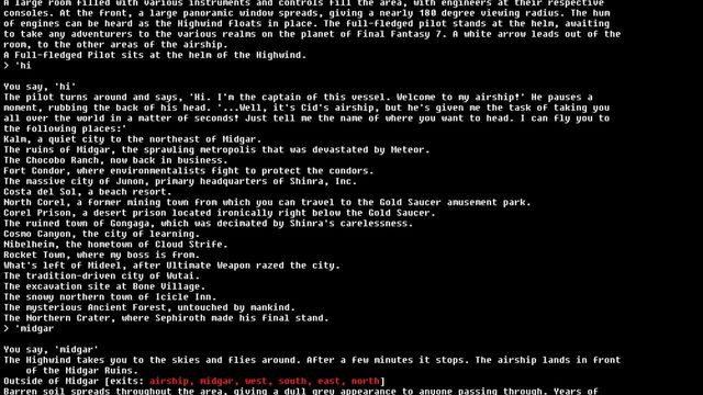 The Unofficial Squaresoft MUD Screenshot